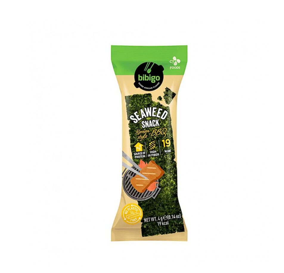 Asiatische Lebensmittel Online-Shop, BIBIGO Seetang-Snack 4g, koreanischer Stil.