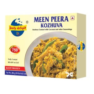 Asiatischer Lebensmittel Online-Shop, Meen Peera Kozhuva, Fischgericht in Verpackung.