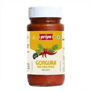 Asiatischer Gongura Chilli Pickle im Glas, authentisch und scharf.