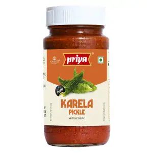 Asiatischer Karela Pickle ohne Knoblauch, asiatische Lebensmittel.
