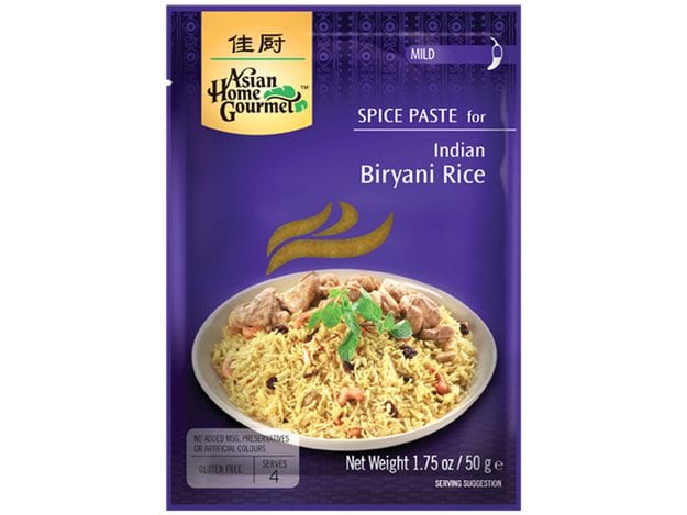 Asiatischer Biryani-Reis im Online-Shop, 50g Packung.