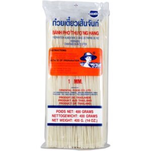 Reisnudeln 1mm für asiatische Gerichte, glutenfrei, 400g, asiatischer Lebensmittel Online-Shop.