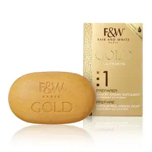 Seife mit Gold-Design, asiatischer Lebensmittelladen, Hautpflege, Exfoliation.