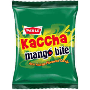 Asiatischer Kaccha Mango Bite, rotes Mango-Kaugummi, asiatische Süßigkeit.