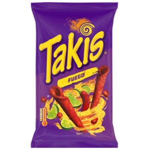 Takis Fuego 100g - Scharfe Chips mit Limette und Chili.