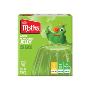 Asiatischer Lebensmittelladen, MPTA Apple Flavoured Jelly 100g, grüne Verpackung mit Fruchtgummi.