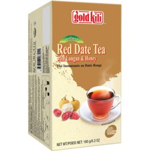 Asiatischer Lebensmittelladen - Roter Dattentee mit Longan und Honig in Verpackung.