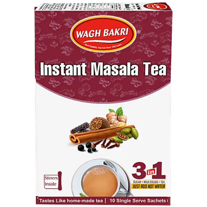 Asiatischer Lebensmittel Online-Shop, Wagh Bakri Instant Masala Tea Packung.
