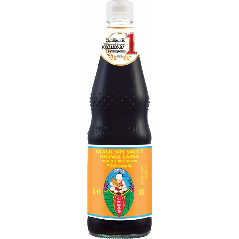 Asiatische Sojasauce mit orange Label, 1l, für asiatische Gerichte.