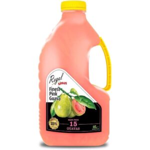 Asiatischer Lebensmittelladen - Pink Guava 2L Flasche, 2 Liter, pinkfarben, mit Gelbverschluss.