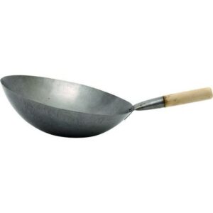 Asiatischer Wok mit flachem Boden, ideal für asiatische Küche, 13 Zoll, langlebig und robust.