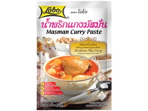 Asiatische Lebensmittel Online-Shop, Masman Curry Paste in Packung, authentisch, lecker, asiatisch.