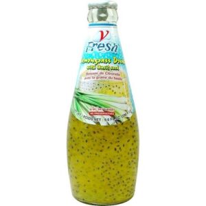 Asiatischer Lemongrass Basilikum Drink, 290ml, erfrischend und aromatisch.