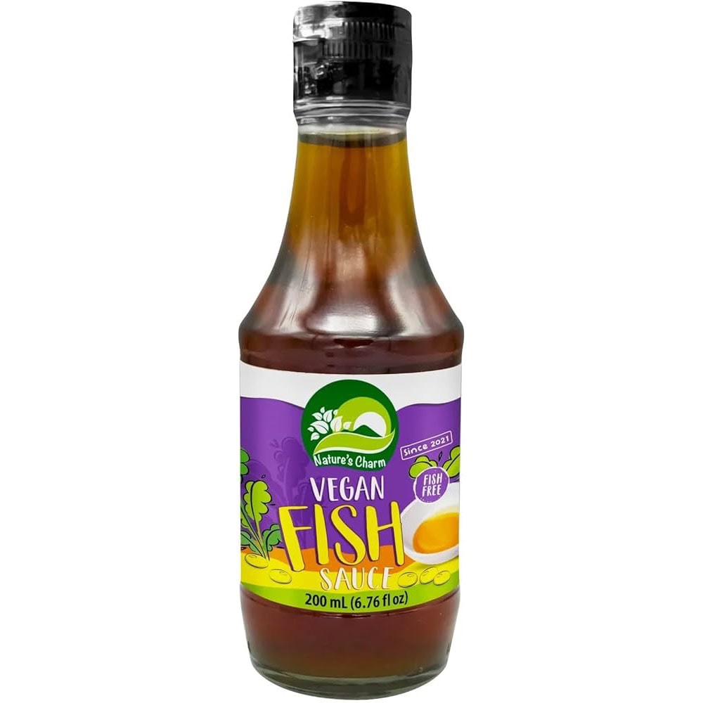 Vegane Fischsauce 200ml für asiatische Gerichte, glutenfrei, Natur's Charm.