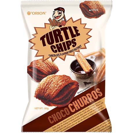 Asiatische Lebensmittel Online-Shop, Turtle Chips Choco Churros 80g.
