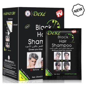 Asiatischer Lebensmittelladen mit schwarzem Shampoo-Paket.
