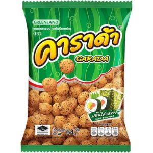 Reisbällchen mit Nori-Seetang-Geschmack, asiatischer Snack, 64g.