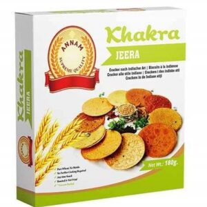 Asiatischer Khakra Jeera, indischer Snack, asiatische Lebensmittel Online-Shop.