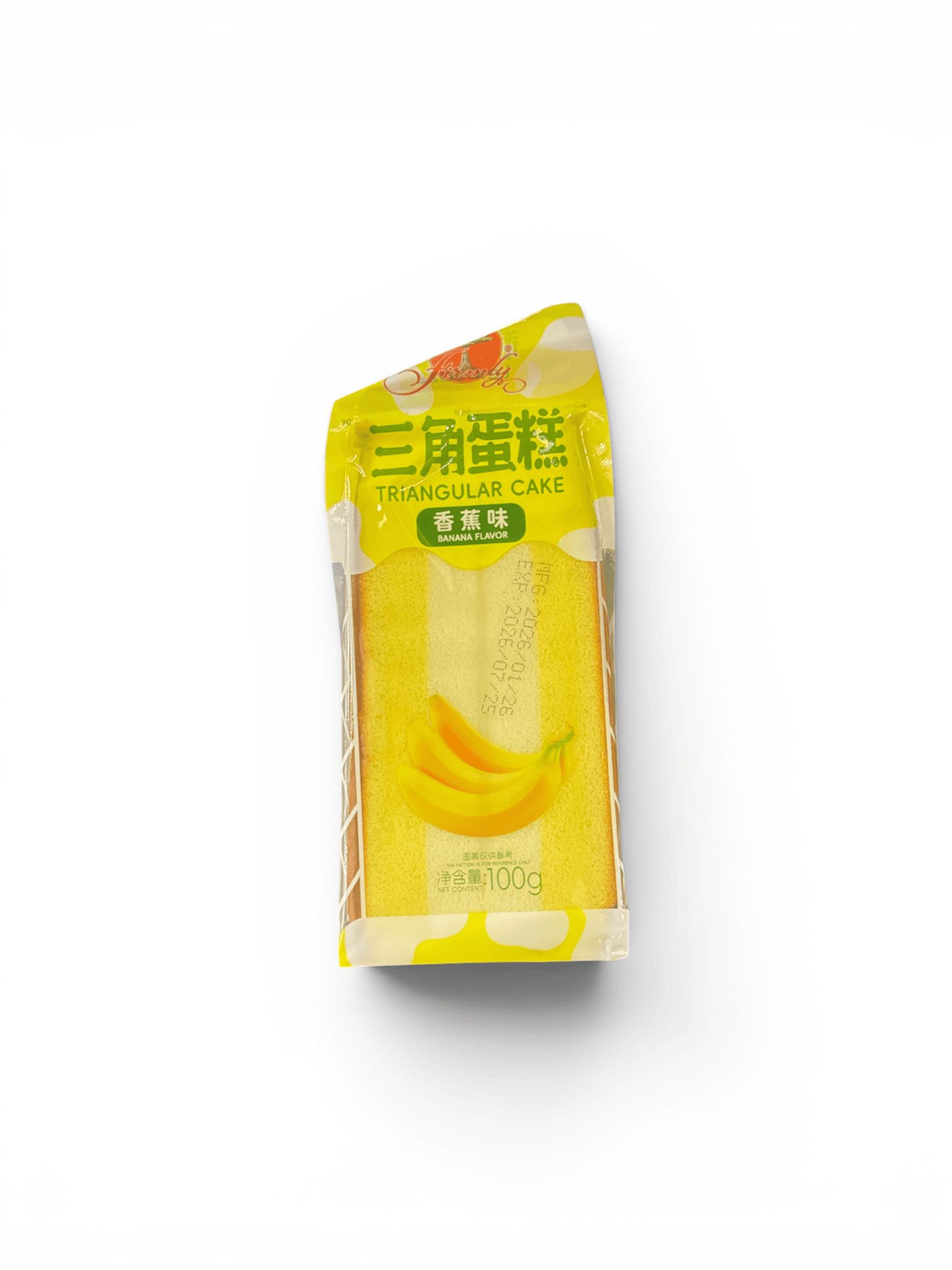 Asiatischer Triangular Cake mit Bananengeschmack, 100g, asiatische Süßigkeit.