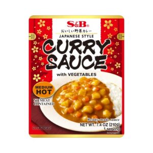 Asiatische Lebensmittel Online-Shop, Curry Sauce mit Gemüse, Medium Hot, 210g.