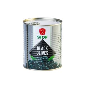 Dosen mit schwarzen Oliven, asiatischer Lebensmittel Online-Shop.