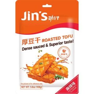 Asiatischer Lebensmittel Online-Shop, JIN'S gerösteter Tofu, scharf & würzig, 108g.
