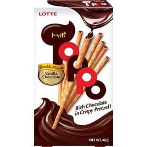 Asiatische Lebensmittel Online-Shop. Lotte Toppo Vanille-Schokolade in Crispy Pretzel.