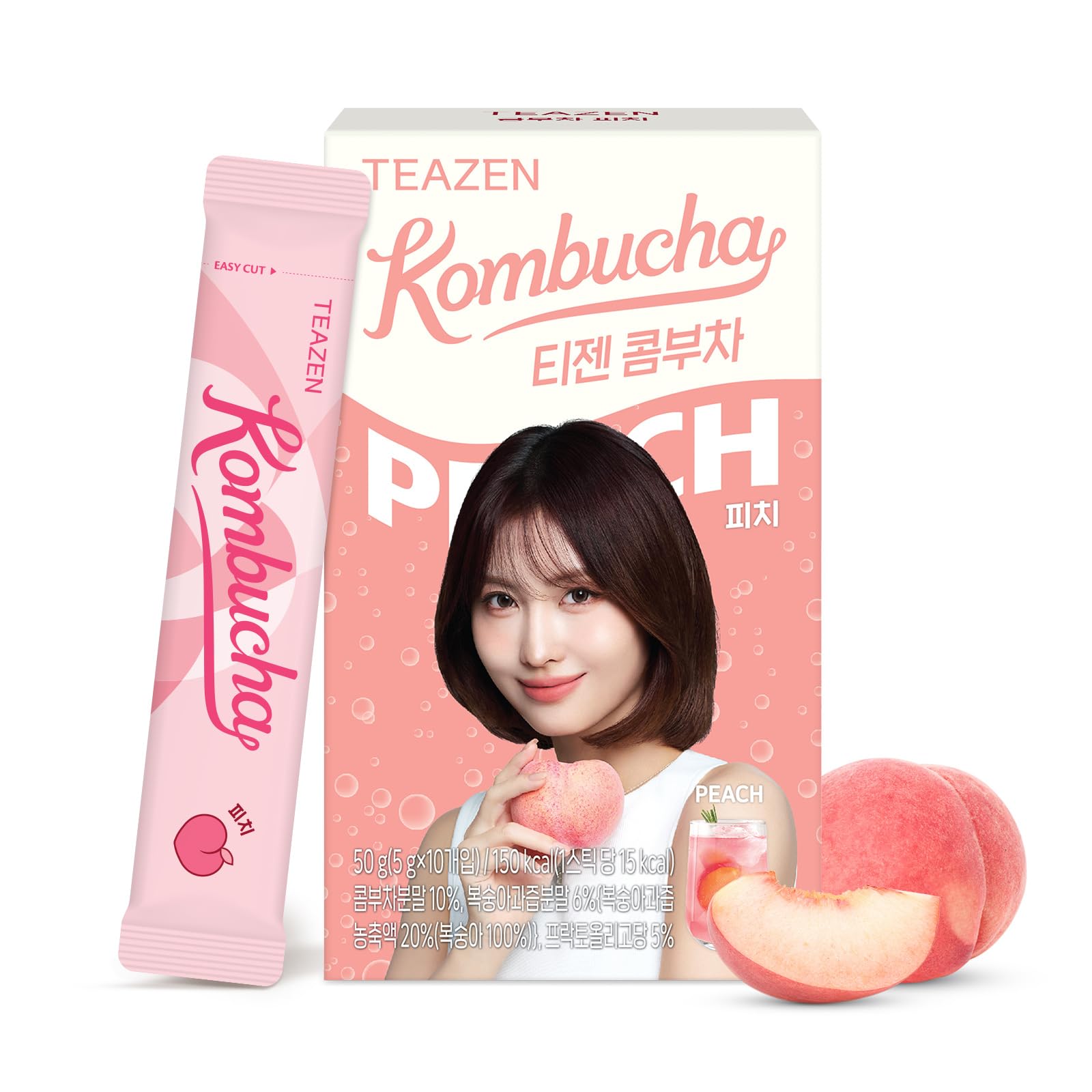 Asiatischer Lebensmittelladen, Teazen Kombucha Peach, 50g, mit Pfirsich.