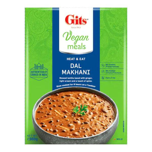 Veganer Dal Makhani in nachhaltiger Verpackung, asiatische Lebensmittel Online-Shop.