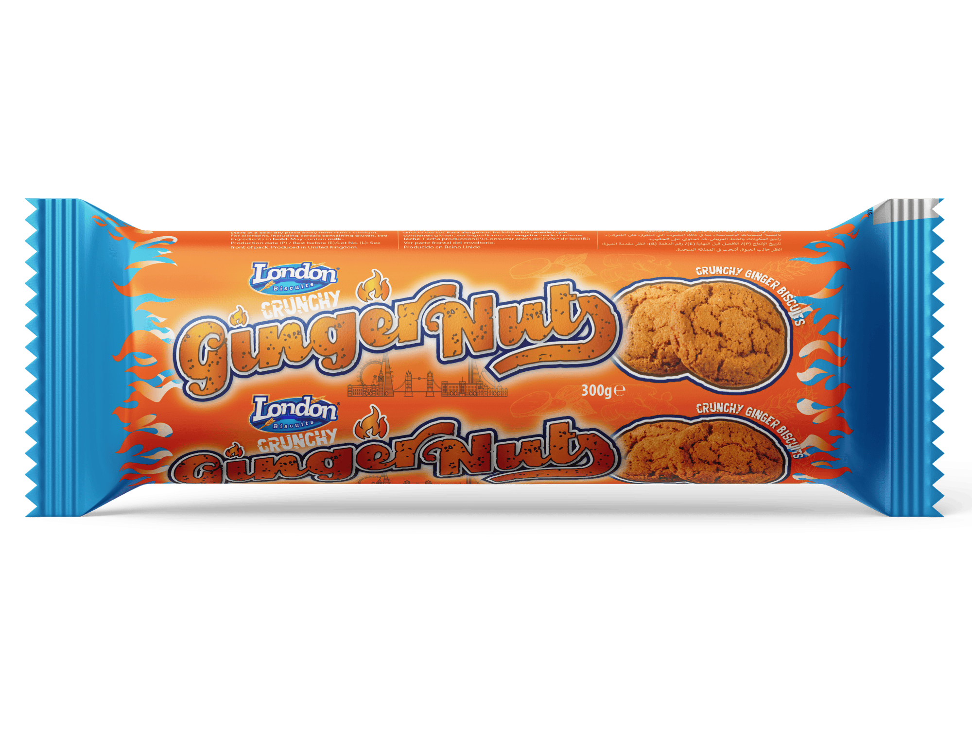 LONDON Ginger Nut Kekse, asiatische Lebensmittel Online-Shop, 300g Packung.