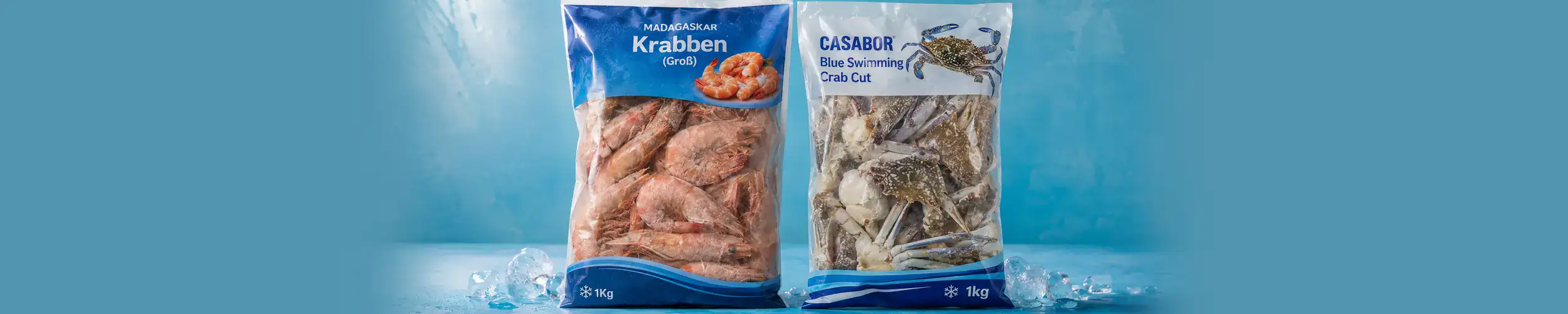 Asiatische Lebensmittel Online-Shop mit Meeresfrüchten und Krabben.