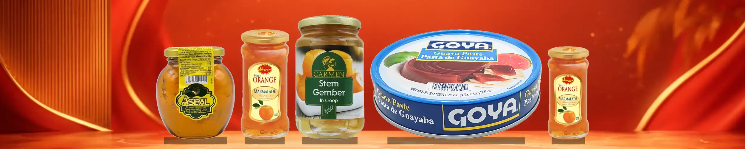 Vielfalt an asiatischen Lebensmitteln im Online-Shop.