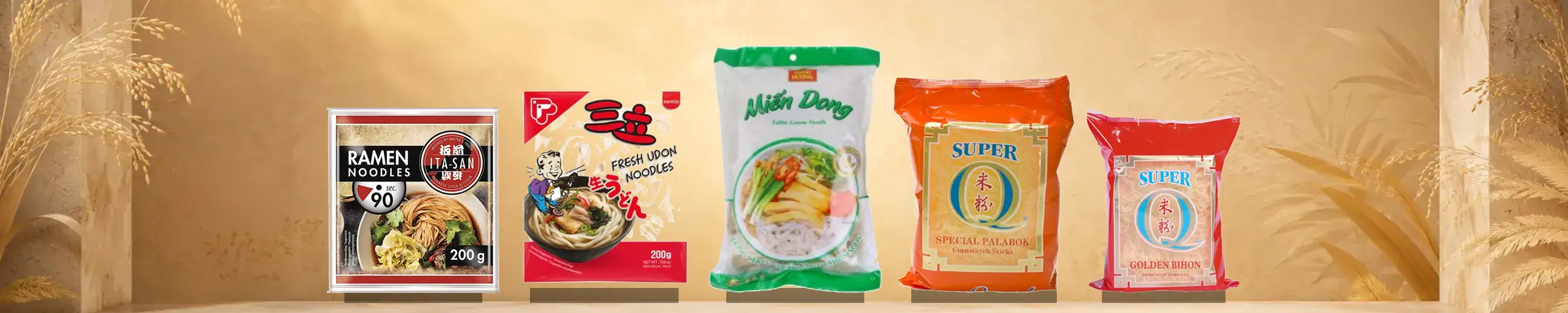 Vielfalt an asiatischen Lebensmitteln im Online-Shop.