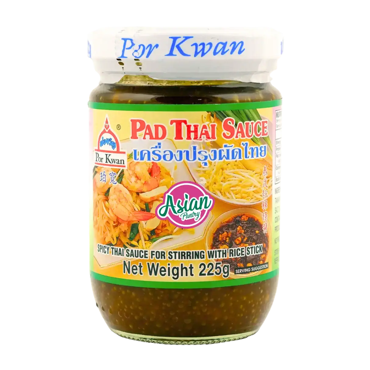 Asiatische Pad Thai Sauce im Glas, 225g, für authentisches Thai-Gericht.