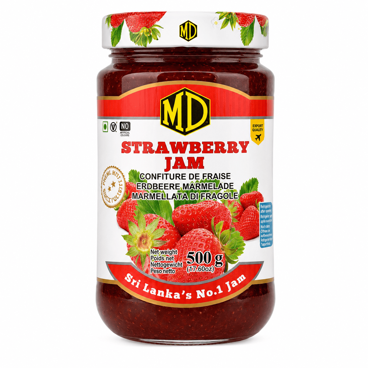 Erdbeer Marmelade im Glas, asiatischer Lebensmittel Online-Shop.