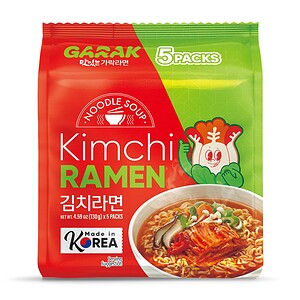 Kimchi Ramen, koreanisches Instant-Nudelgericht, 5er Pack, Korea.