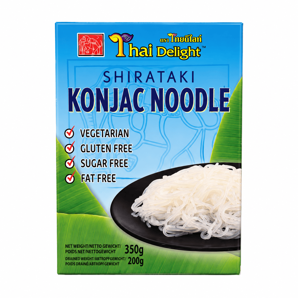 Asiatischer Konjac-Nudeln, vegetarisch, glutenfrei, zuckerfrei, fettfrei.