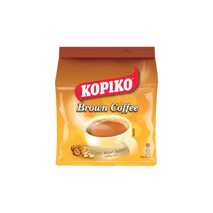 Asiatischer Kaffee Kopiko Brown Coffee im Beutel.