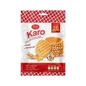 Asiatische Lebensmittel Online-Shop, Karo Waffeln in Packung, goldene Waffeln.