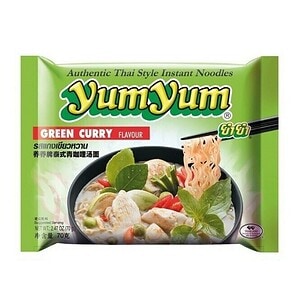 Asiatischer Lebensmittel Online-Shop, grüne Curry Instant-Nudeln, Thai Style.