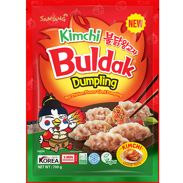 Kimchi Buldak Dumpling mit Kimchi-Geschmack, koreanisch, vegan, 700g.