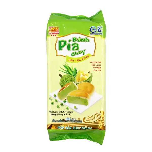 Asiatischer Pudding mit Durian und Pandan, vegetarisch, 100g.