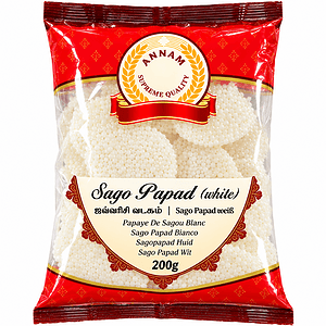 Asiatische Lebensmittel Online-Shop Sago Papad white 200g.