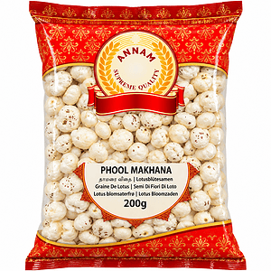 Asiatische Lebensmittel Online-Shop Produktbild Phool Makhana 200g.