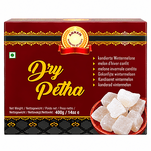 Asiatische Lebensmittel Online-Shop, Dry Petha Kürzel Plakat, Verpackung.