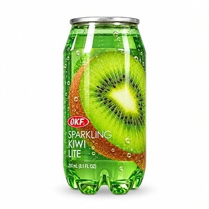 Erfrischendes Kiwi-Limonade in Glasflasche für asiatische Lebensmittel.