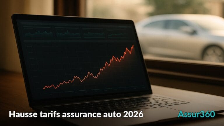 Graphique montrant la hausse des tarifs d'assurance auto en 2026.