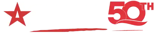 A red and white logo reads "Astar 50th Anniversary" with the tagline "Get Comfortable With the Best" in white text.