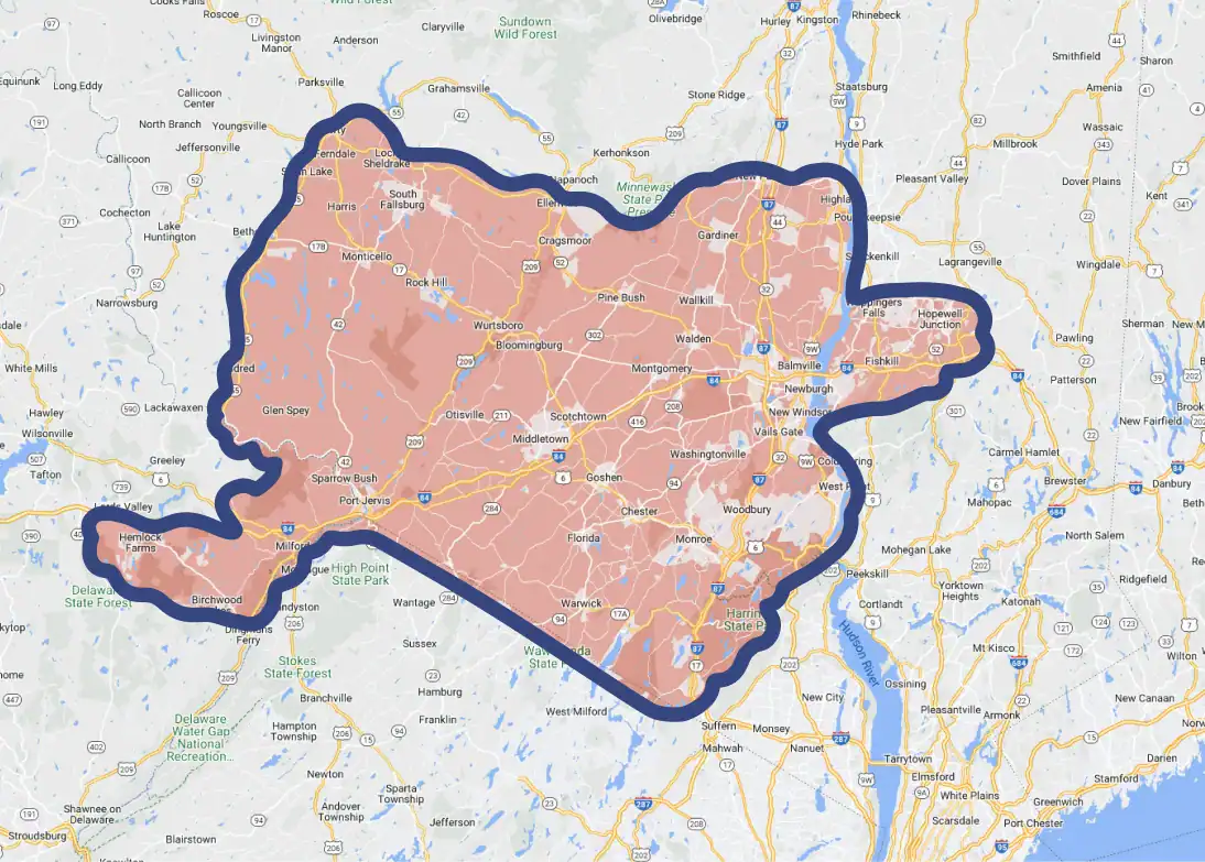 Map featuring a highlighted region centered around Worcestershire, UK, with Astar paths overlaying detailed road networks. The area is accentuated by a thick blue border enclosing a red-shaded interior.