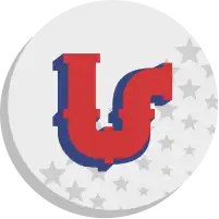 The logo features a red and blue interlocking "U" and "S" with stars softly gleaming in the background, all set against a circular Astar-gray surface.